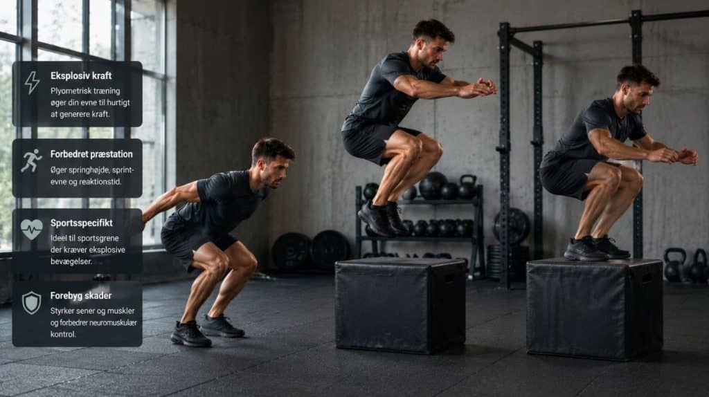 Eksplosiv plyometrisk træning i fitnesscenter