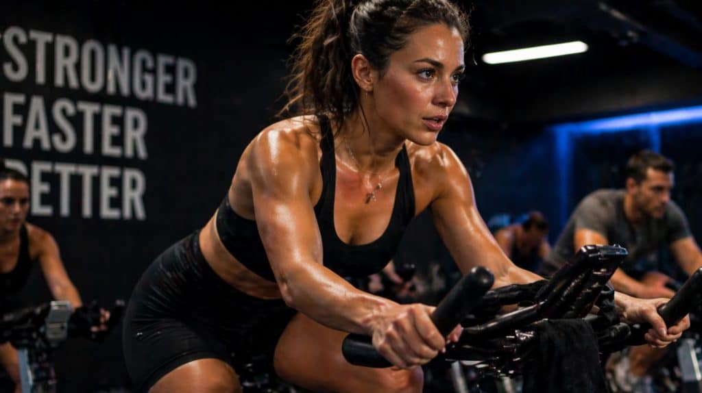 kvinde til spinning i fitness